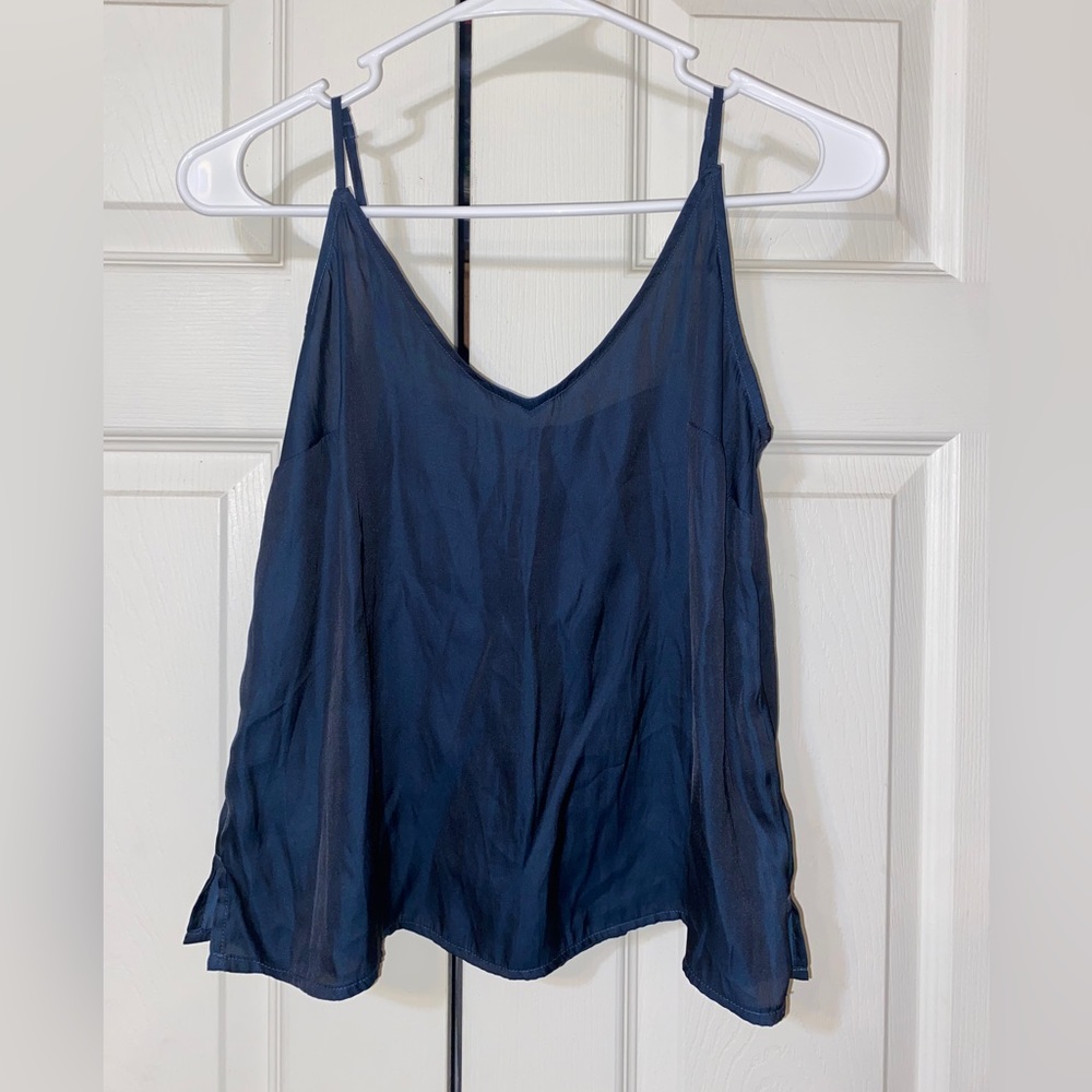 OLD NAVY Blue Flowy Satin Cami Tank Women